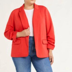 Scoop Women's & Women’s Plus Relaxed Ultimate ScubaKnit Blazer with Scrunch Slee